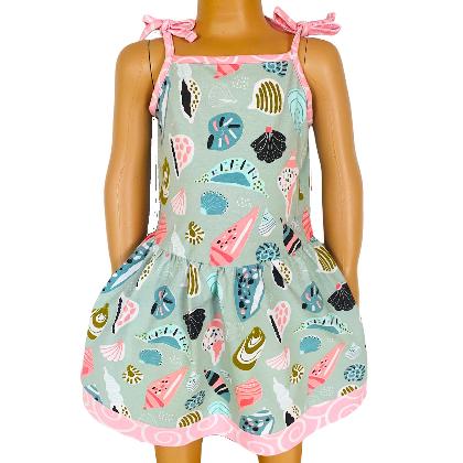 AnnLoren Little & Big Girls Seashells Spaghetti Straps Cotton Knit Summer Beach Dress alternate image