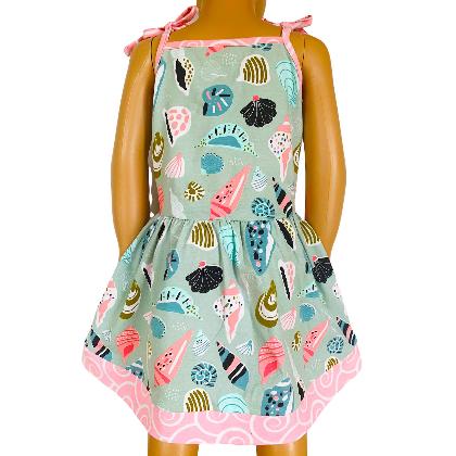 AnnLoren Little & Big Girls Seashells Spaghetti Straps Cotton Knit Summer Beach Dress alternate image