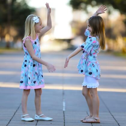 AnnLoren Little & Big Girls Seashells Spaghetti Straps Cotton Knit Summer Beach Dress alternate image