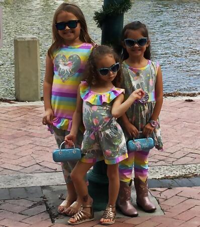 AnnLoren Little Big Girls Jumpsuit Magical Unicorn Rainbows Spring One Pc Boutique Clothing alternate image