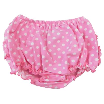 AnnLoren Baby & Toddler Girls Pink Polka Dot Knit Ruffled Butt Bloomer Diaper Cover alternate image