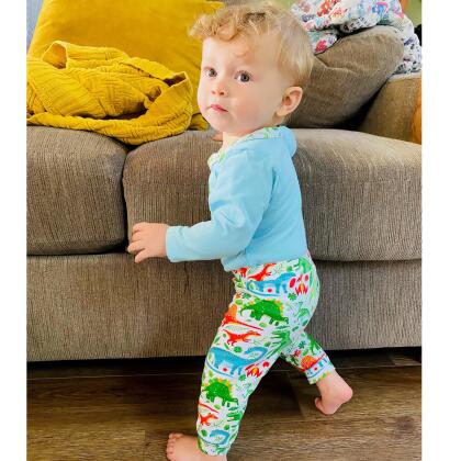 AnnLoren Baby Layette Boys Dinosaur Long Sleeve Onesie Pants Cap 3pc Gift Set alternate image