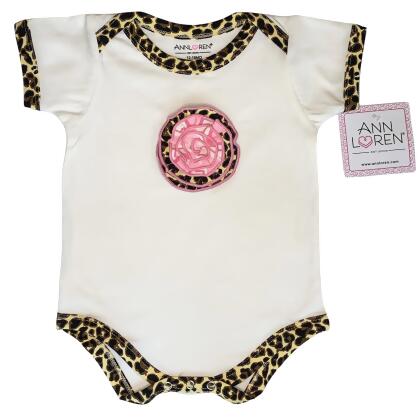 AnnLoren Baby Girls Layette Pink Leopard Onesie Pants Headband 3pc Gift Set Clothing alternate image