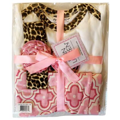 AnnLoren Baby Girls Layette Pink Leopard Onesie Pants Headband 3pc Gift Set Clothing alternate image