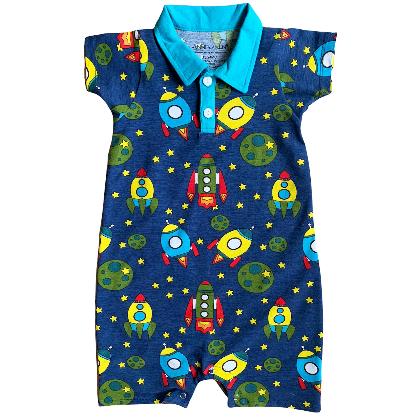 AnnLoren Spaceship short sleeve Baby Toddler Boys Romper alternate image