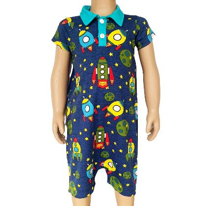 AnnLoren Spaceship short sleeve Baby Toddler Boys Romper alternate image