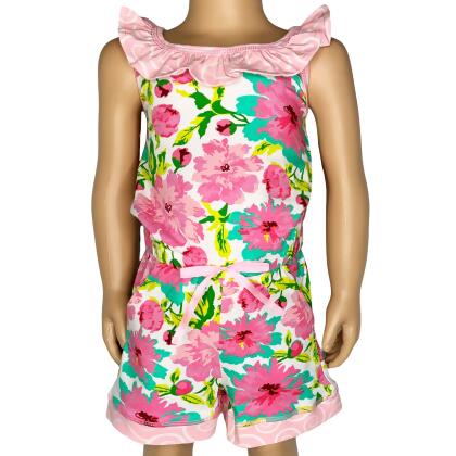 AnnLoren Girls Jumpsuit Shabby Chic Floral Summer Romper alternate image