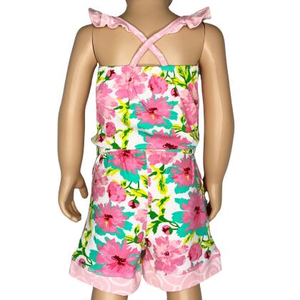 AnnLoren Girls Jumpsuit Shabby Chic Floral Summer Romper alternate image