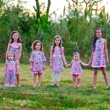 AnnLoren Girls Jumpsuit Shabby Chic Floral Summer Romper alternate image