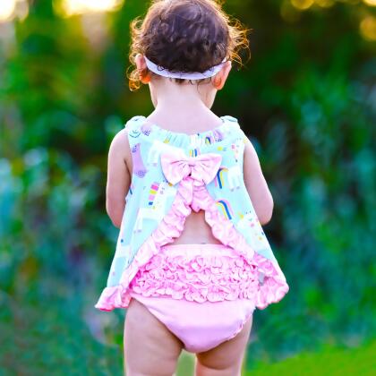 AnnLoren Baby and Big Girls Unicorn Swing Tank Top Spring Summer Separates alternate image