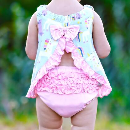 AnnLoren Baby and Big Girls Unicorn Swing Tank Top Spring Summer Separates alternate image