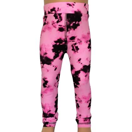 AnnLoren Baby Toddler Big Girls Boutique Black and Pink Tie Dye Leggings alternate image