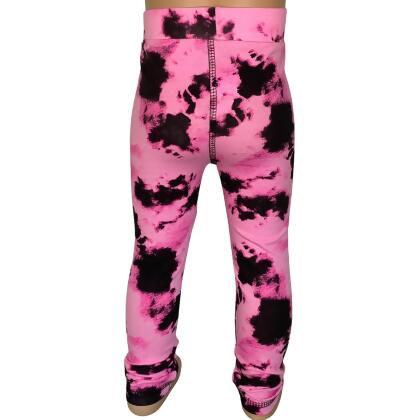 AnnLoren Baby Toddler Big Girls Boutique Black and Pink Tie Dye Leggings alternate image