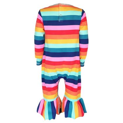 AnnLoren Girls Long Sleeve Rainbow Hearts Baby Toddler Romper One Piece alternate image