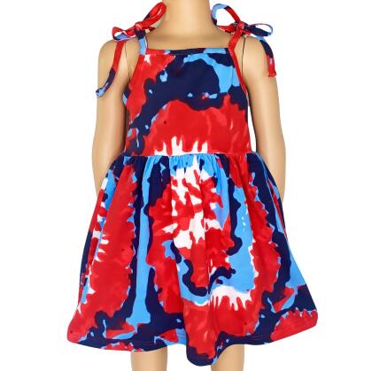 AnnLoren Big Little Girls 4th of July Tie Dye Summer Swing Dress alternate image