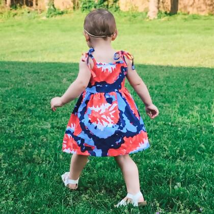 AnnLoren Big Little Girls 4th of July Tie Dye Summer Swing Dress alternate image