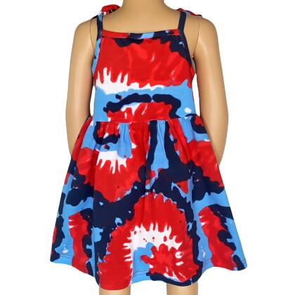 AnnLoren Big Little Girls 4th of July Tie Dye Summer Swing Dress alternate image