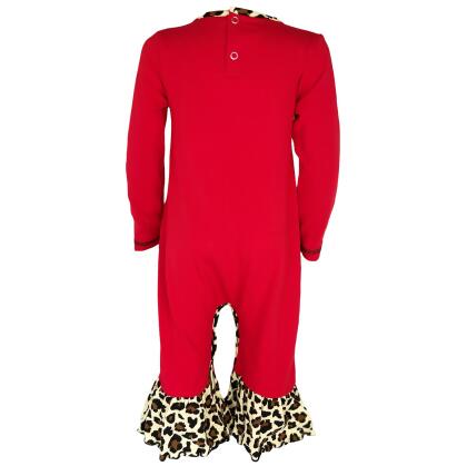AnnLoren Baby Girls Leopard Valentines Holiday Heart Romper Outfit One Piece alternate image
