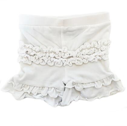 AnnLoren Baby Girls White Ruffle Butt Shorts 6/12 mo-2/3T alternate image