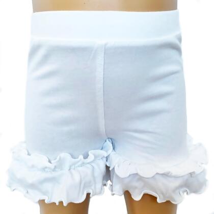 AnnLoren Baby Girls White Ruffle Butt Shorts 6/12 mo-2/3T alternate image
