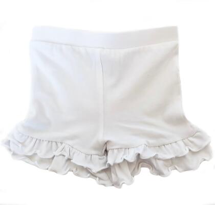 AnnLoren Baby Girls White Ruffle Butt Shorts 6/12 mo-2/3T alternate image