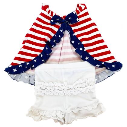AnnLoren Baby Girls White Ruffle Butt Shorts 6/12 mo-2/3T alternate image