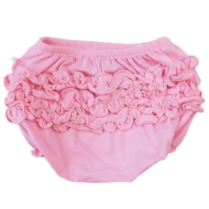 AnnLoren Baby & Toddler Girls Light Pink Knit Ruffled Butt Bloomer Diaper Cover alternate image