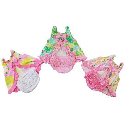 AnnLoren Baby & Toddler Girls Light Pink Knit Ruffled Butt Bloomer Diaper Cover alternate image