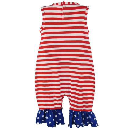 AnnLoren Fourth of July I Heart America Flag Baby Girls' Romper Holiday Onesie alternate image