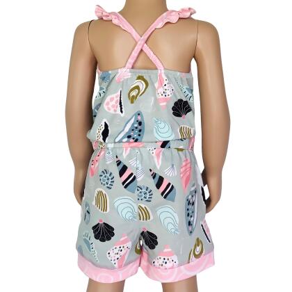 AnnLoren Girls Boutique Shells by the Seashore Jumpsuit Spring/Summer Romper alternate image
