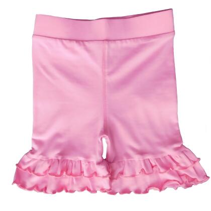 AnnLoren Girls Pink Stretch Cotton Knit RuffleButts Shorts Baby/Toddler alternate image