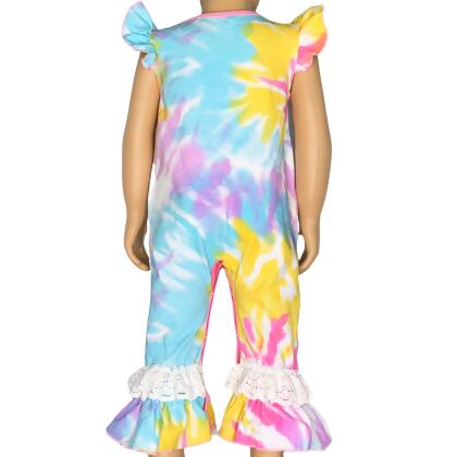 Boutique Pastel Tie Dye Baby Girls Easter Romper Onesie Toddler Jumpsuit alternate image