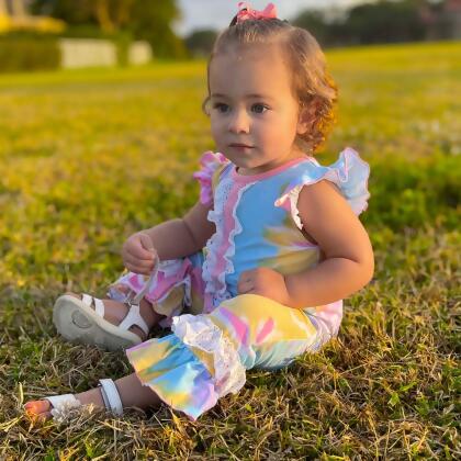 Boutique Pastel Tie Dye Baby Girls Easter Romper Onesie Toddler Jumpsuit alternate image