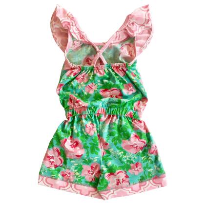 Girls Jumpsuit Shabby Chic Floral Spring Summer Romper alternate image