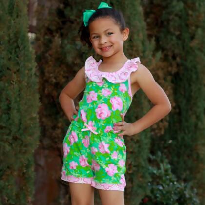 Girls Jumpsuit Shabby Chic Floral Spring Summer Romper alternate image