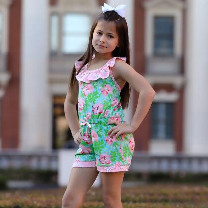 Girls Jumpsuit Shabby Chic Floral Spring Summer Romper alternate image