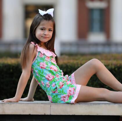 Girls Jumpsuit Shabby Chic Floral Spring Summer Romper alternate image