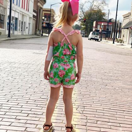 Girls Jumpsuit Shabby Chic Floral Spring Summer Romper alternate image