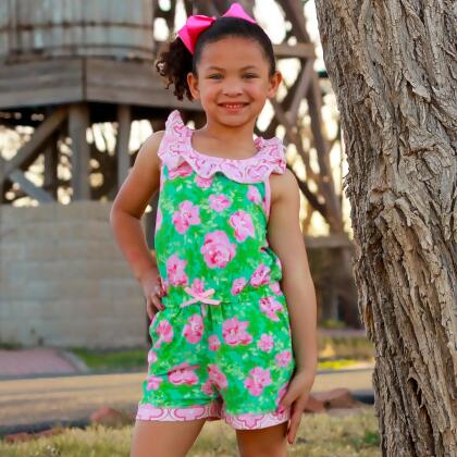Girls Jumpsuit Shabby Chic Floral Spring Summer Romper alternate image