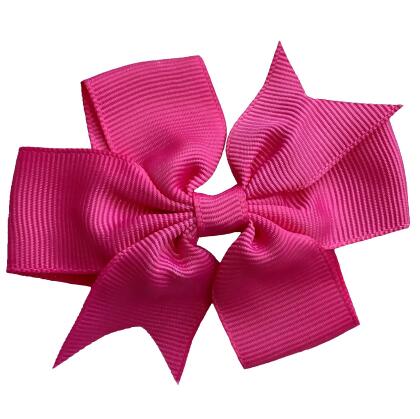 Set of 3- Baby Pink, Hot Pink, Black 3" Ribbon Bow Clips alternate image