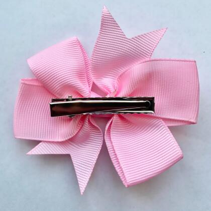 Set of 3- Baby Pink, Hot Pink, Black 3" Ribbon Bow Clips alternate image