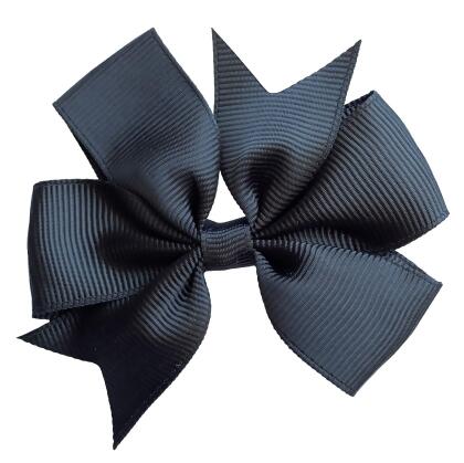 Set of 3- Baby Pink, Hot Pink, Black 3" Ribbon Bow Clips alternate image