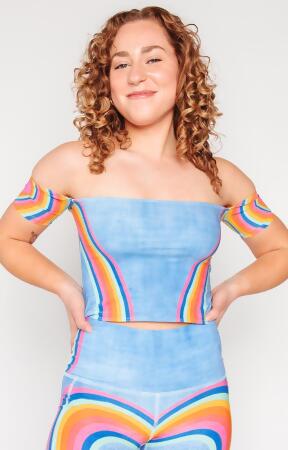 Off-Shoulder Bandeau - Rainbow Love 