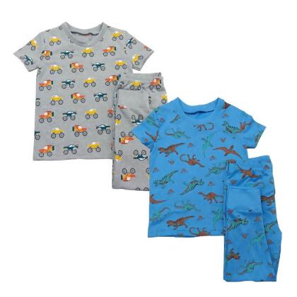 Blue Dinosaurs/Trucks 2 Pack Shortsleeve Pajamas 