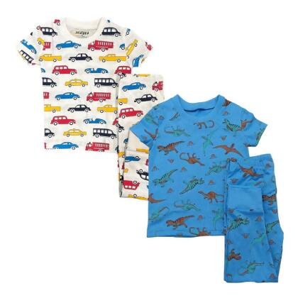 Blue Dinosaurs/Cars 2 Pack Shortsleeve Pajamas 