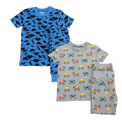 Dark Dinosaurs/Trucks 2 Pack Shortsleeve Pajamas 