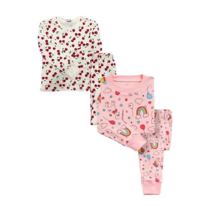 Pink Rainbows/Cherries 2 Pack Kids Pajamas 