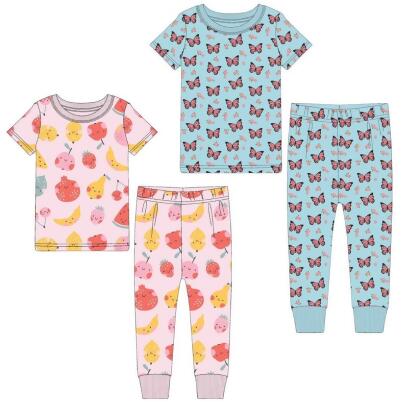 Fruits/Butterflies 2 Pack Kids Shortsleeve Pajamas 