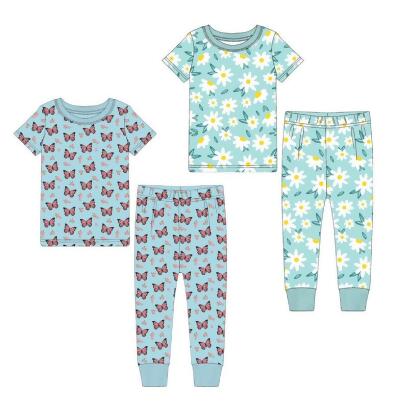 Sunflowers/Butterflies 2 Pack Kids Shortsleeve Pajamas 