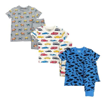Dark Dinosaurs/Cars/Trucks 3 Pack Kids Pajamas shortsleeve set 